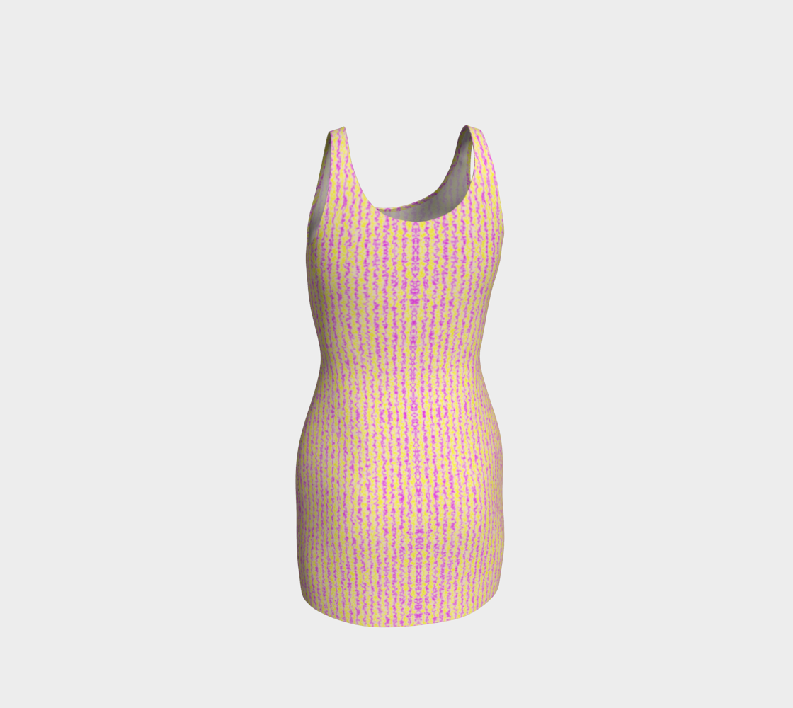 Color Noise Yellow Purple Body-Con Dress CAN
