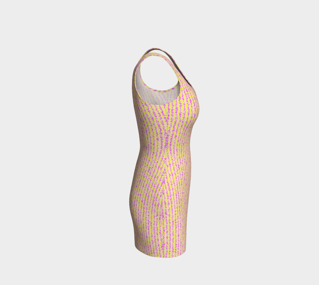 Color Noise Yellow Purple Body-Con Dress CAN