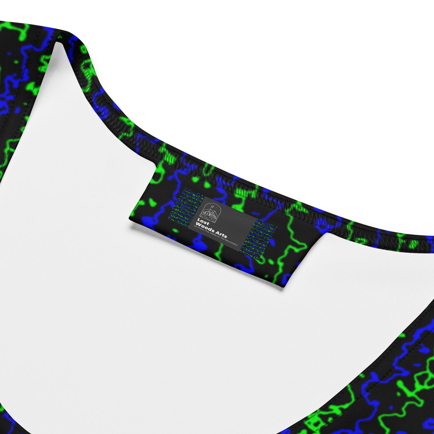 Color Noise Green & Blue & Black Crop Top