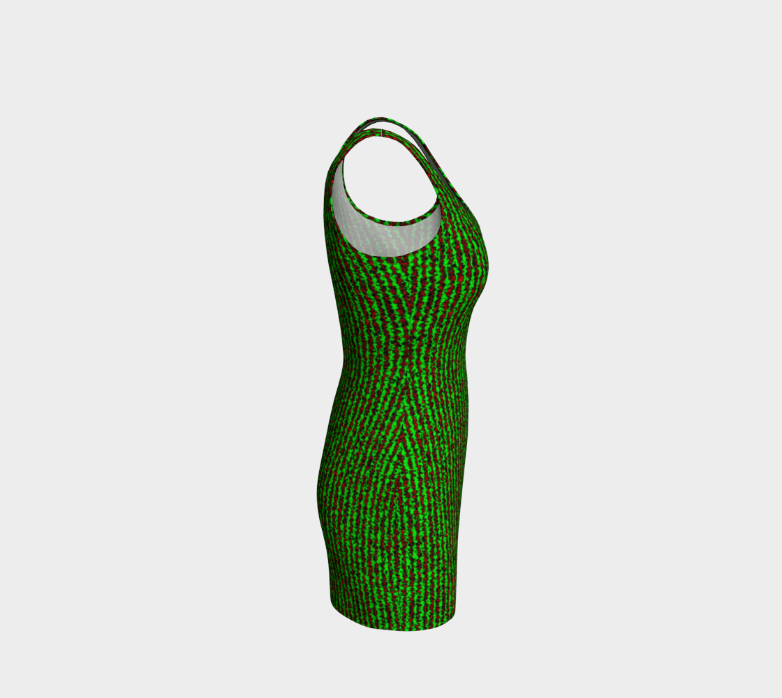 Color Noise Red Green Black Body-Con Dress CAN