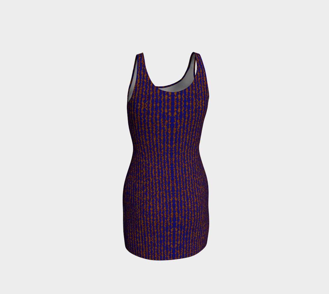 Color Noise Dark Yellow Blue Body-Con Dress CAN