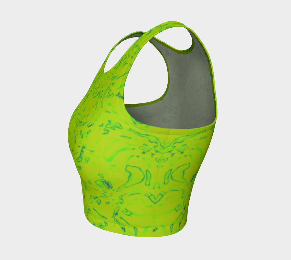 Rorschach Green Athletic Crop Top CAN