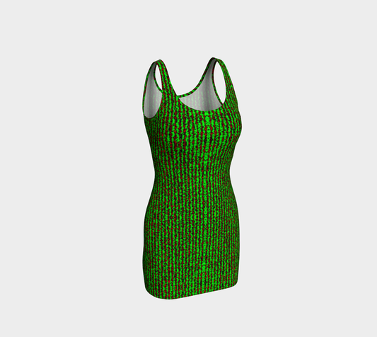 Color Noise Red Green Black Body-Con Dress CAN