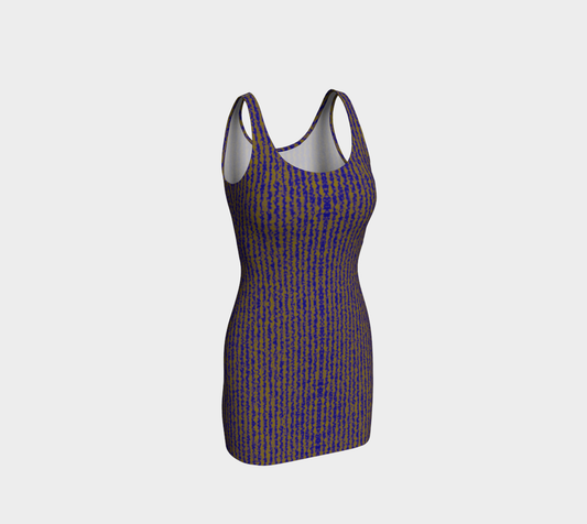 Color Noise Yellow Blue Body-Con Dress CAN