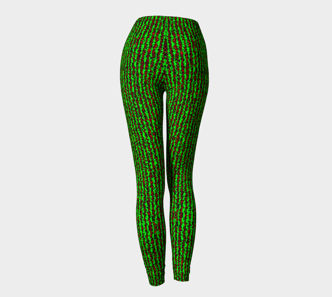 Color Noise Green Red Black Leggings CAN
