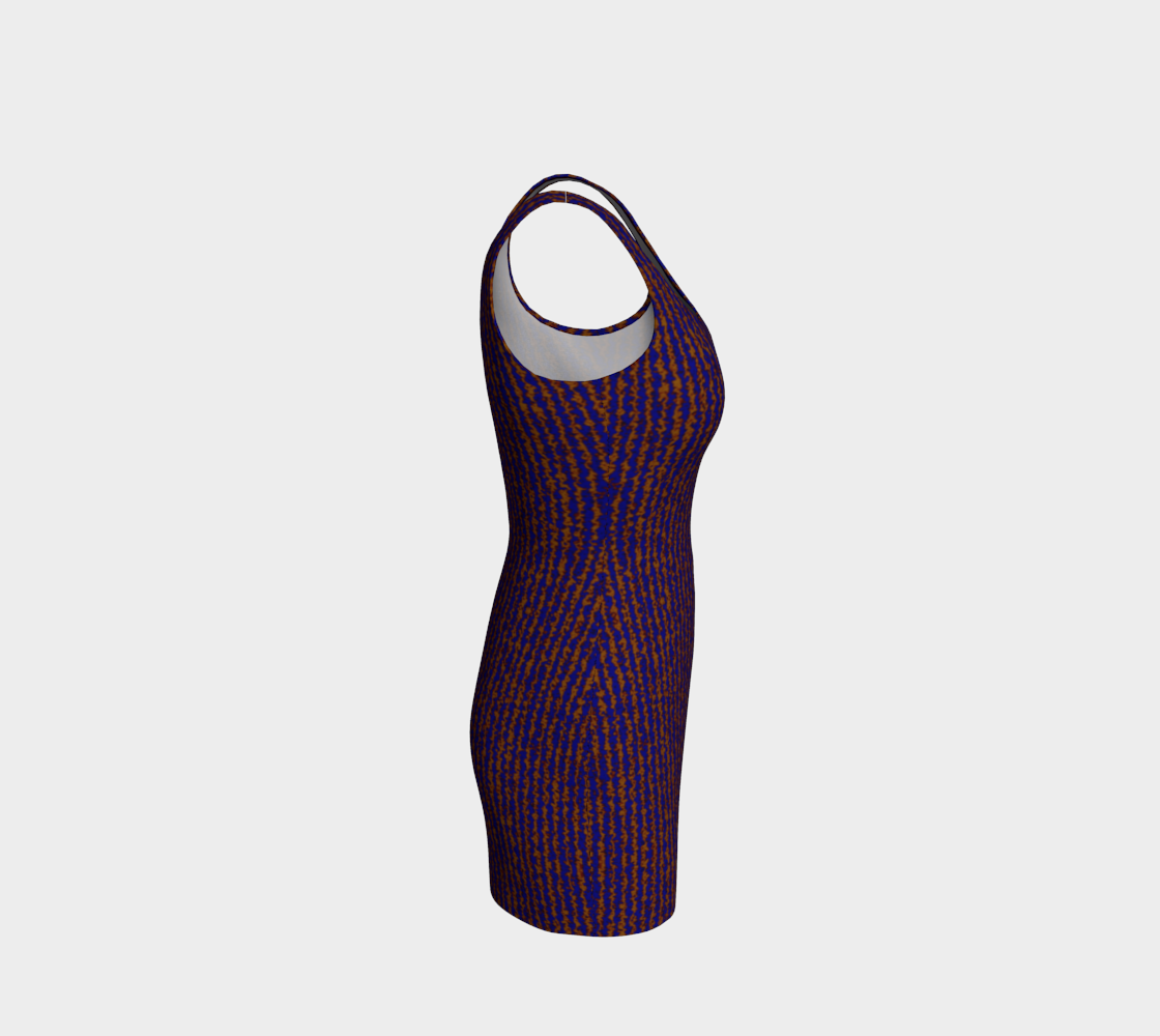 Color Noise Dark Yellow Blue Body-Con Dress CAN