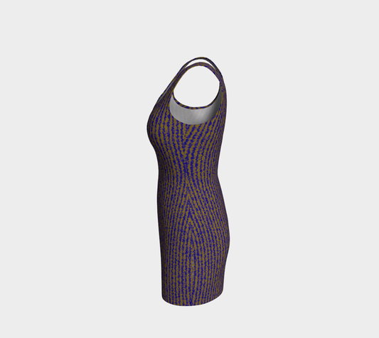 Color Noise Yellow Blue Body-Con Dress CAN