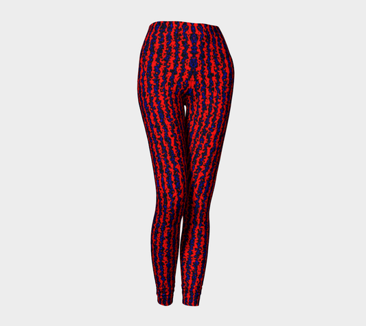 Color Noise Red Blue Black Leggings CAN