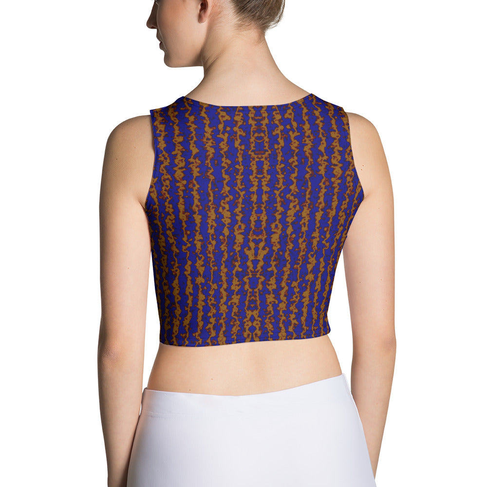 Color Noise Dark Yellow & Blue Crop Top