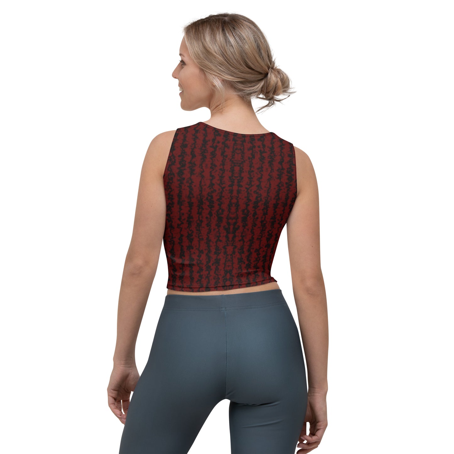 Color Noise Red & Black Crop Top