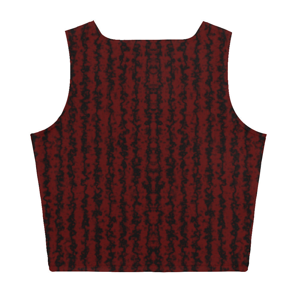 Color Noise Red & Black Crop Top