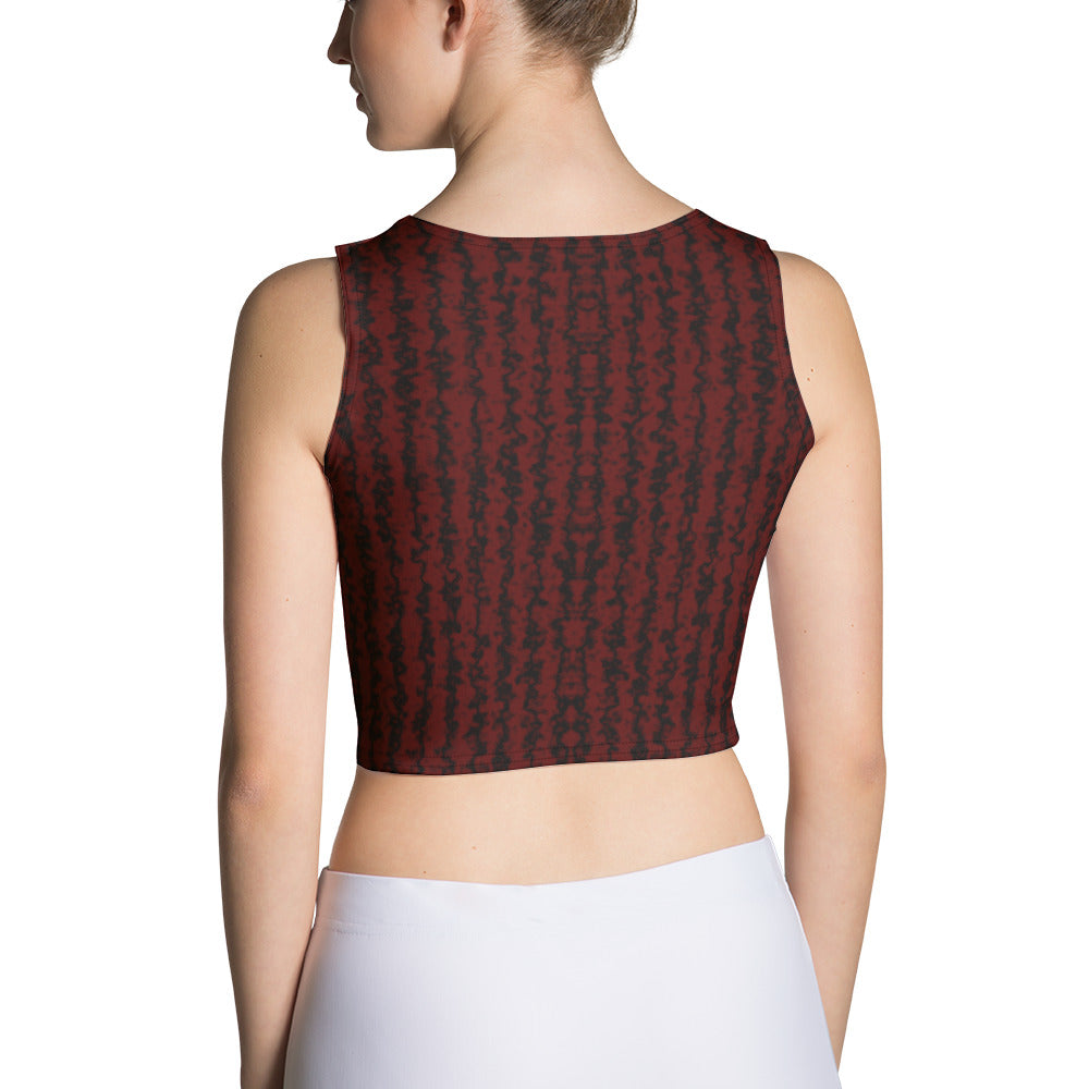 Color Noise Red & Black Crop Top