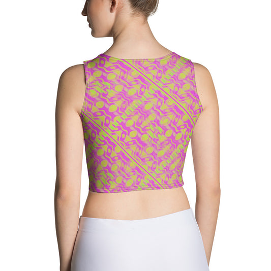 Retro green purple crop top