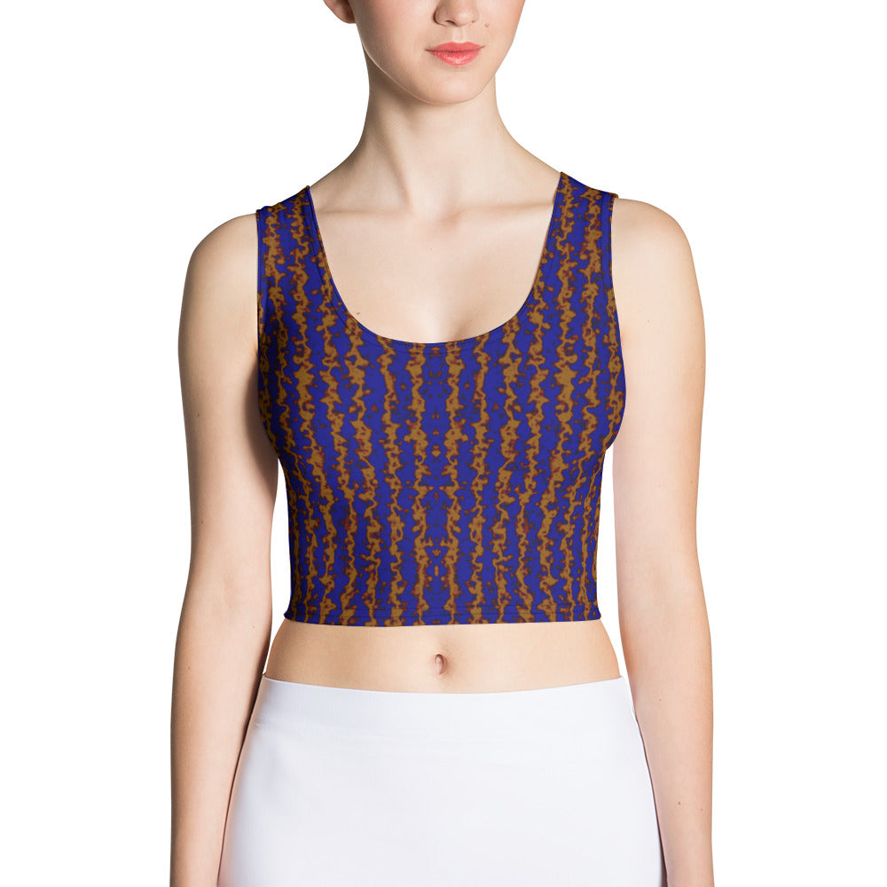 Color Noise Dark Yellow & Blue Crop Top