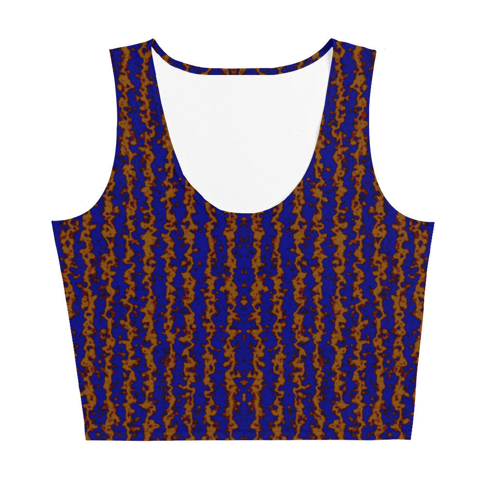 Color Noise Dark Yellow & Blue Crop Top