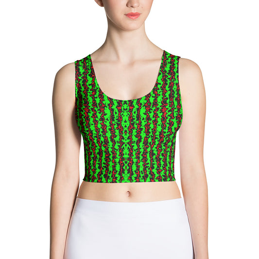 Color Noise Red & Green & Black Crop Top