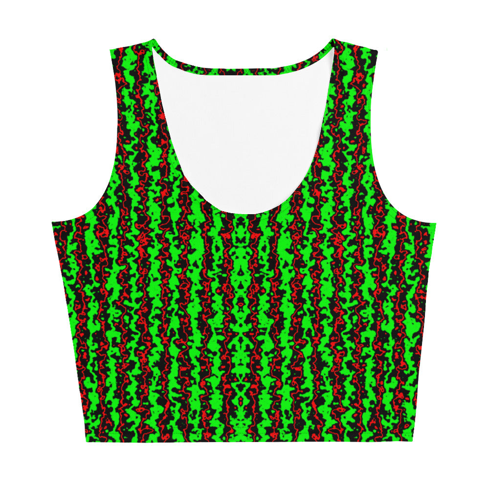 Color Noise Red & Green & Black Crop Top