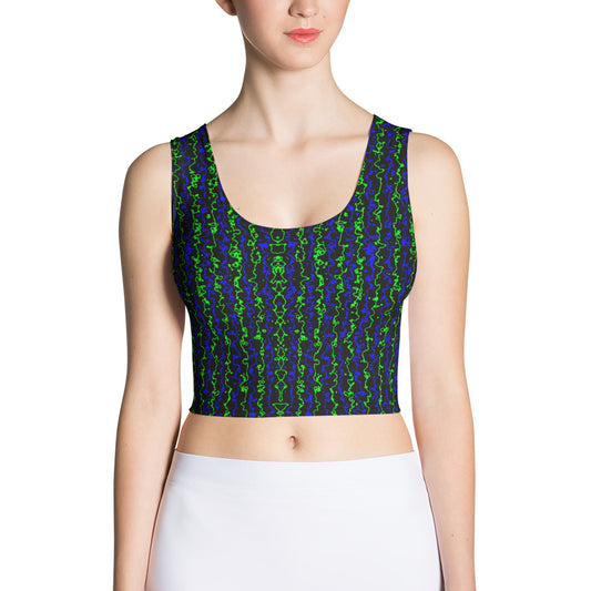 Color Noise Green & Blue & Black Crop Top