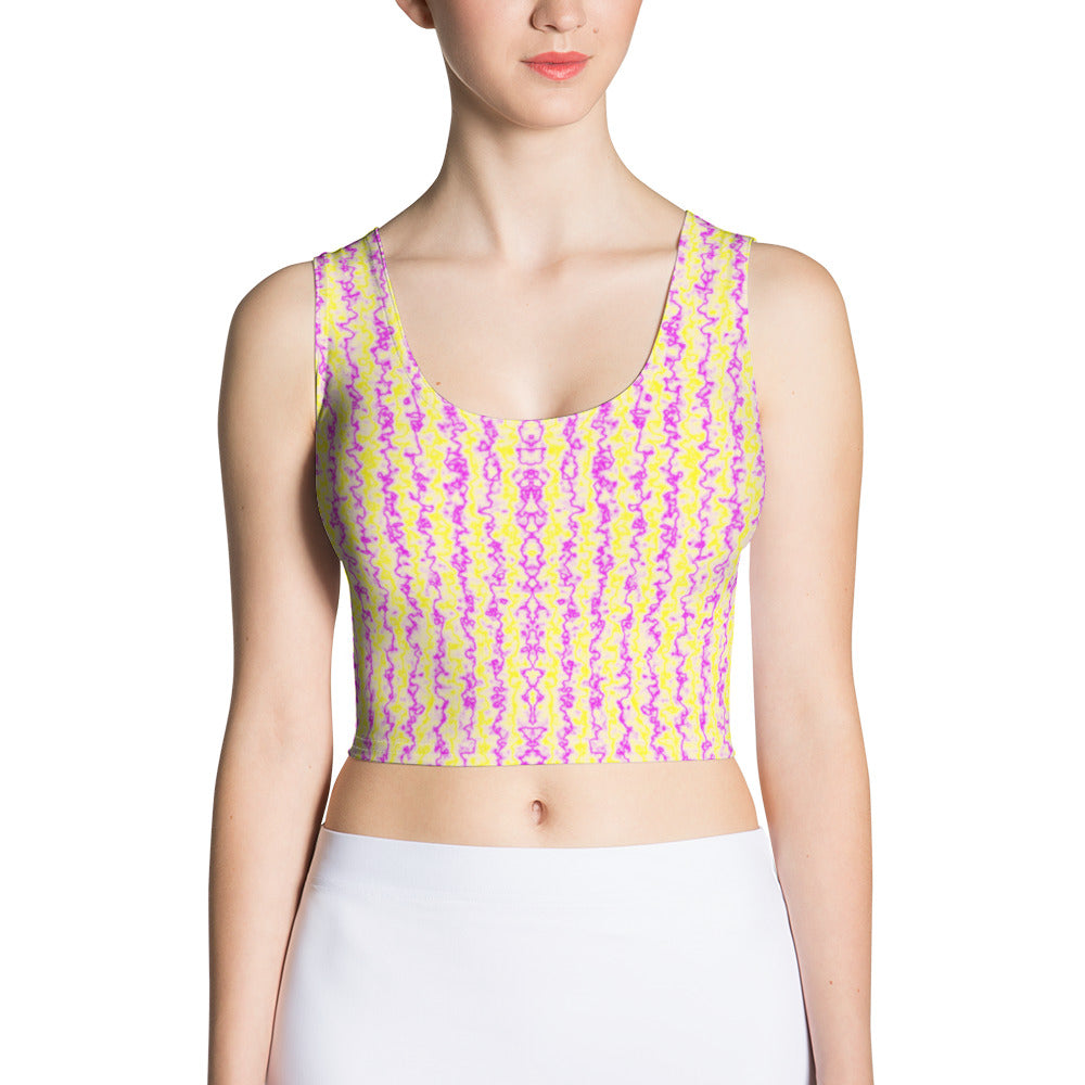 Color Noise Yellow & Purple Crop Top