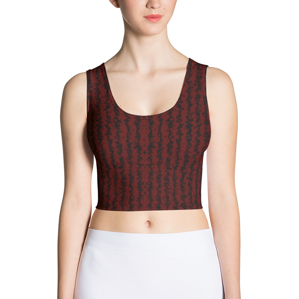 Color Noise Red & Black Crop Top