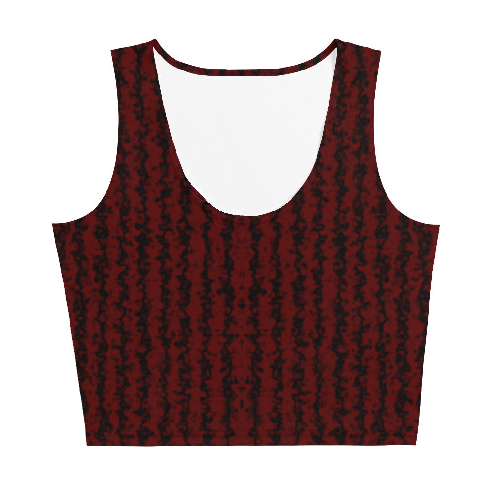 Color Noise Red & Black Crop Top