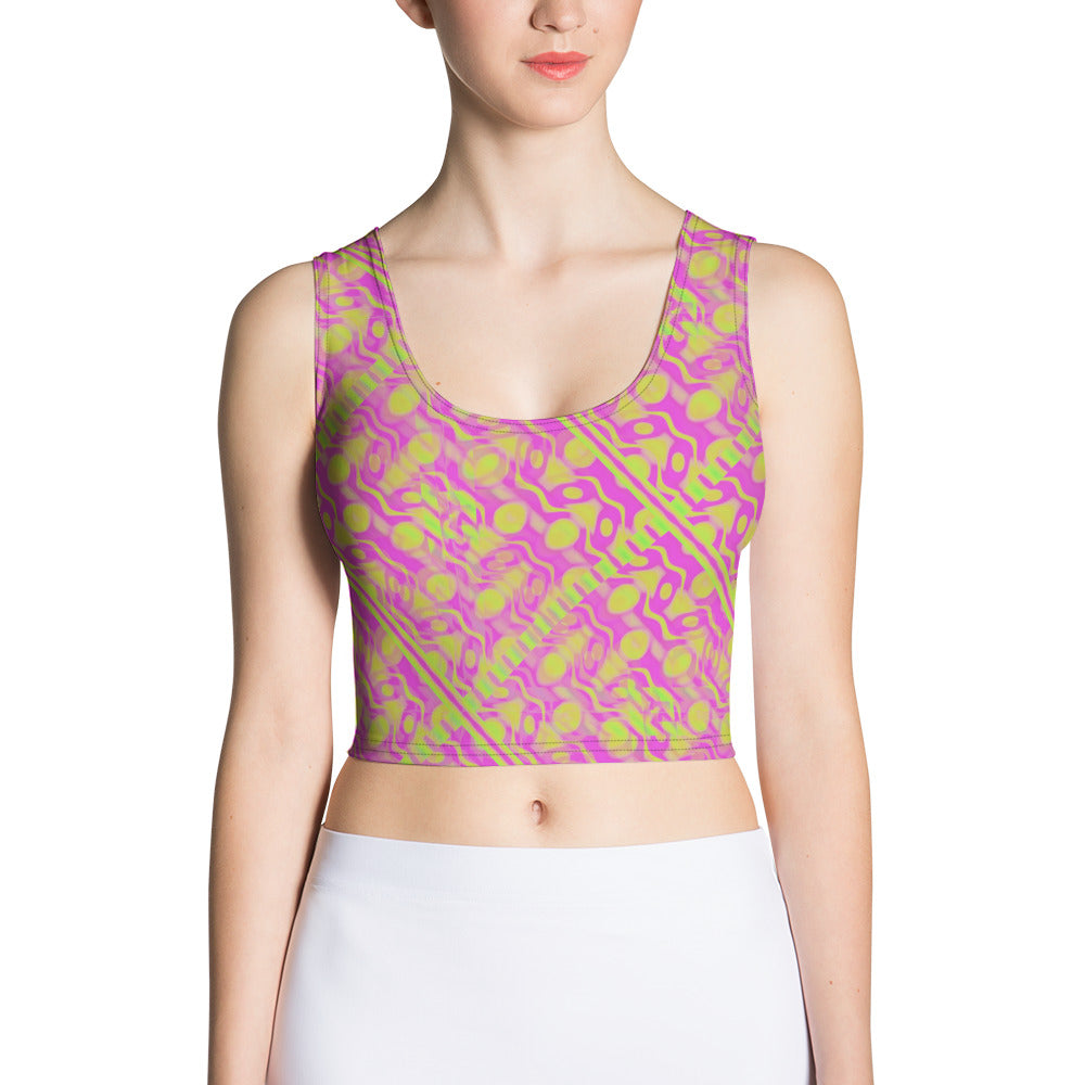 Retro green purple crop top