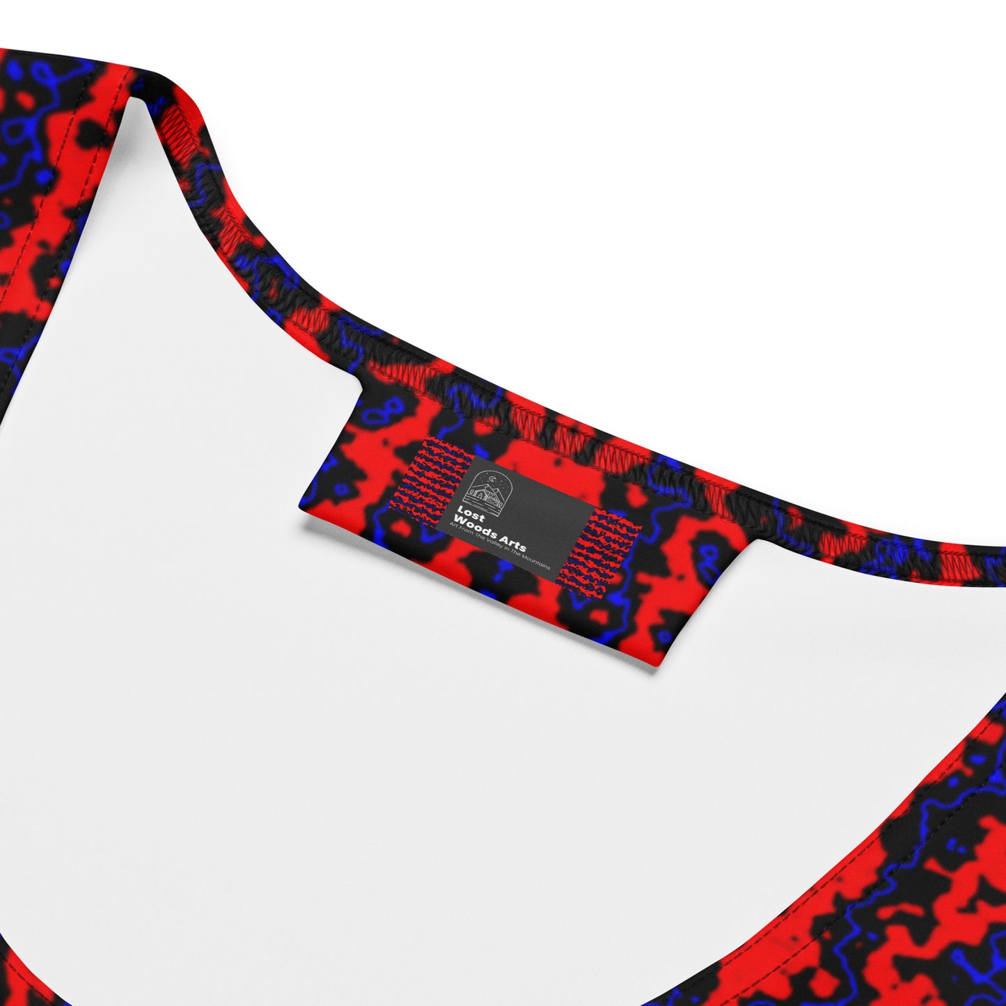 Color Noise Red & Blue & Black Crop Top