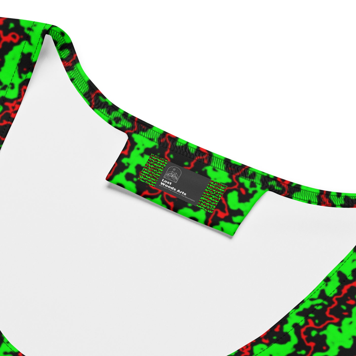 Color Noise Red & Green & Black Crop Top