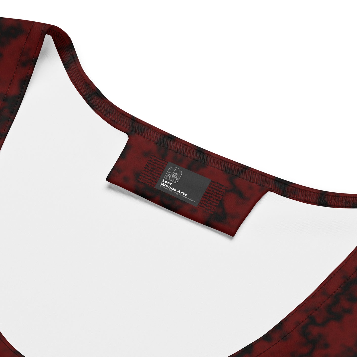 Color Noise Red & Black Crop Top