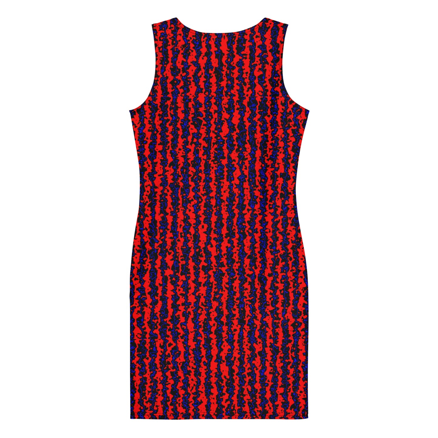 Color Noise Red & Blue & Black Sublimation Cut & Sew Dress