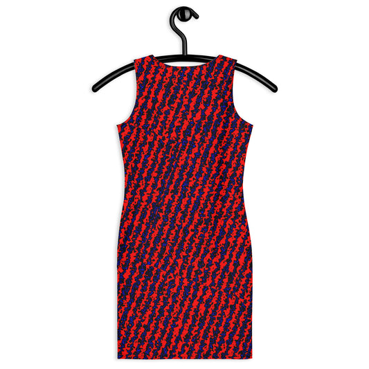 Color Noise Red & Blue & Black Pattern 2 Sublimation Cut & Sew Dress