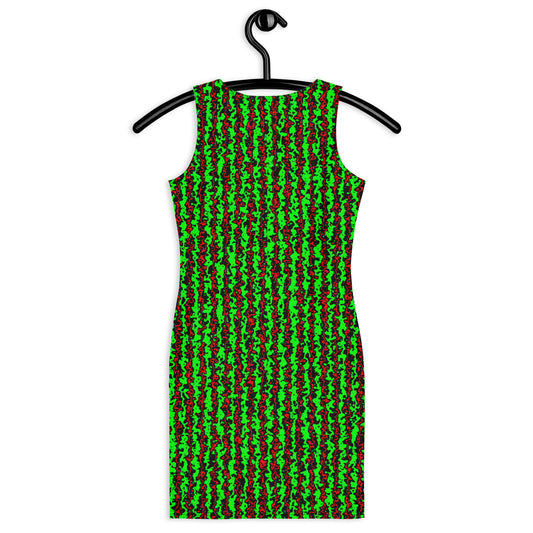 Color Noise Green & Red & Black Sublimation Cut & Sew Dress