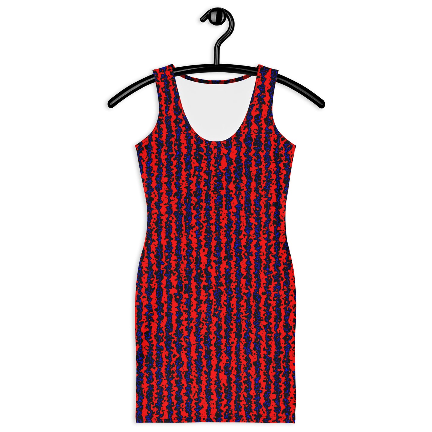 Color Noise Red & Blue & Black Sublimation Cut & Sew Dress