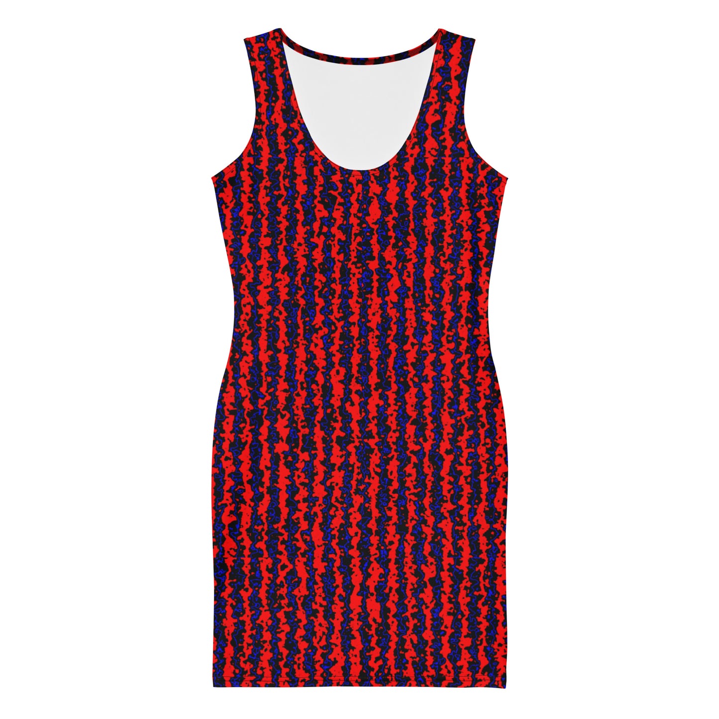 Color Noise Red & Blue & Black Sublimation Cut & Sew Dress