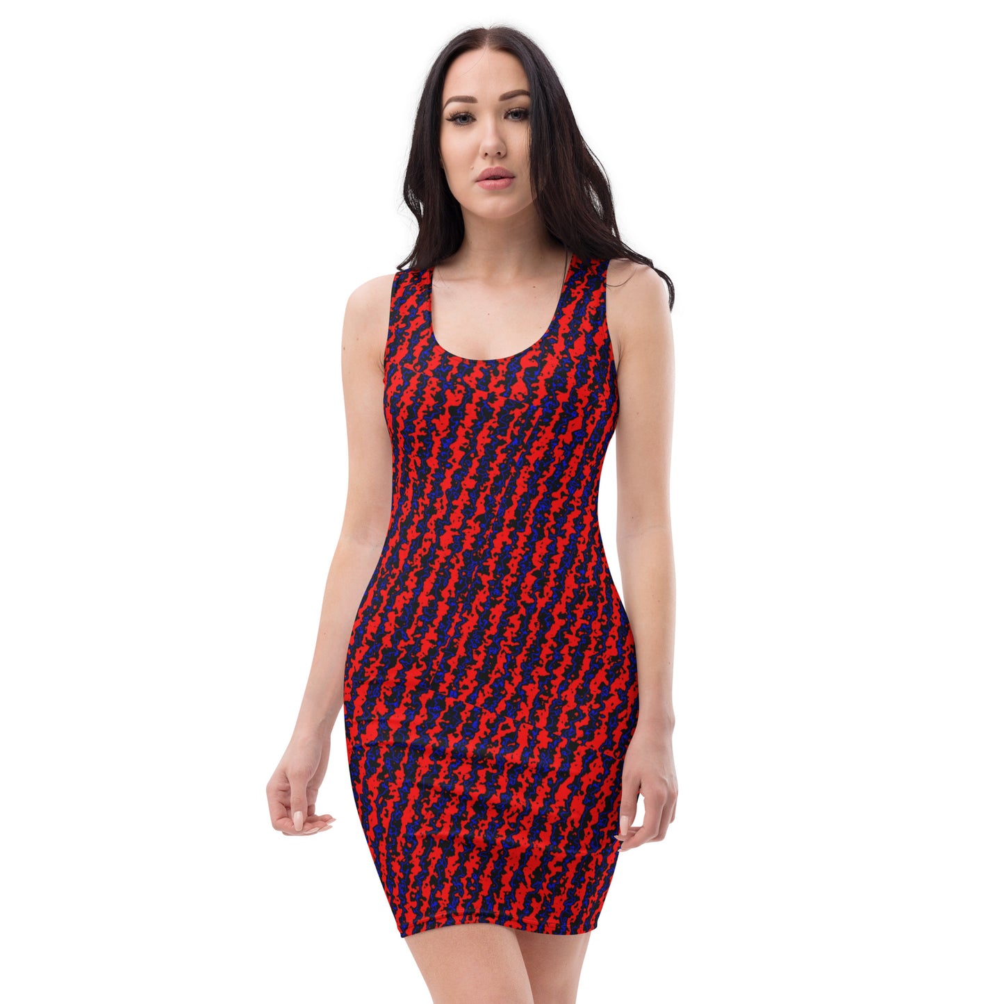 Color Noise Red & Blue & Black Pattern 2 Sublimation Cut & Sew Dress