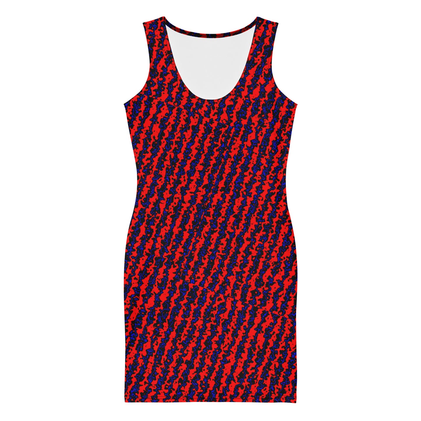 Color Noise Red & Blue & Black Pattern 2 Sublimation Cut & Sew Dress