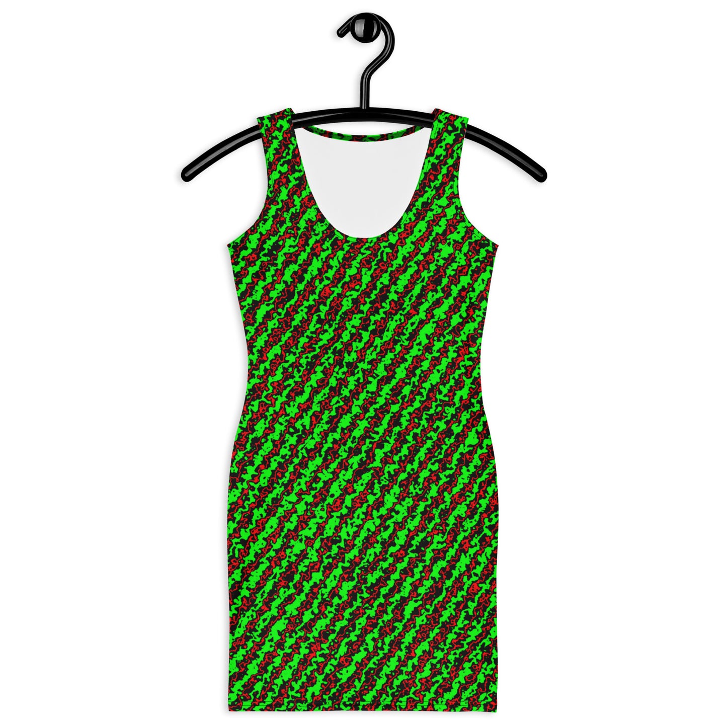 Color Noise Green & Red & Black Pattern 2 Sublimation Cut & Sew Dress