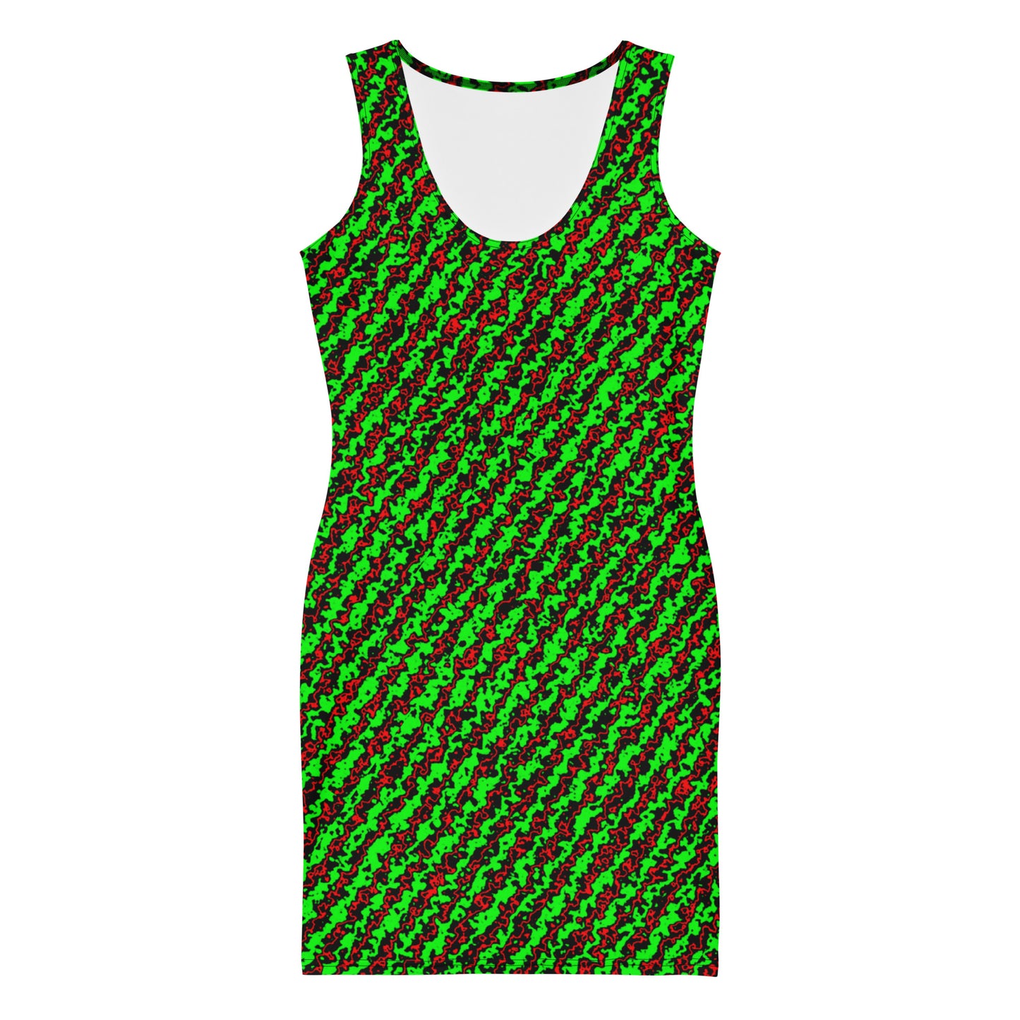 Color Noise Green & Red & Black Pattern 2 Sublimation Cut & Sew Dress