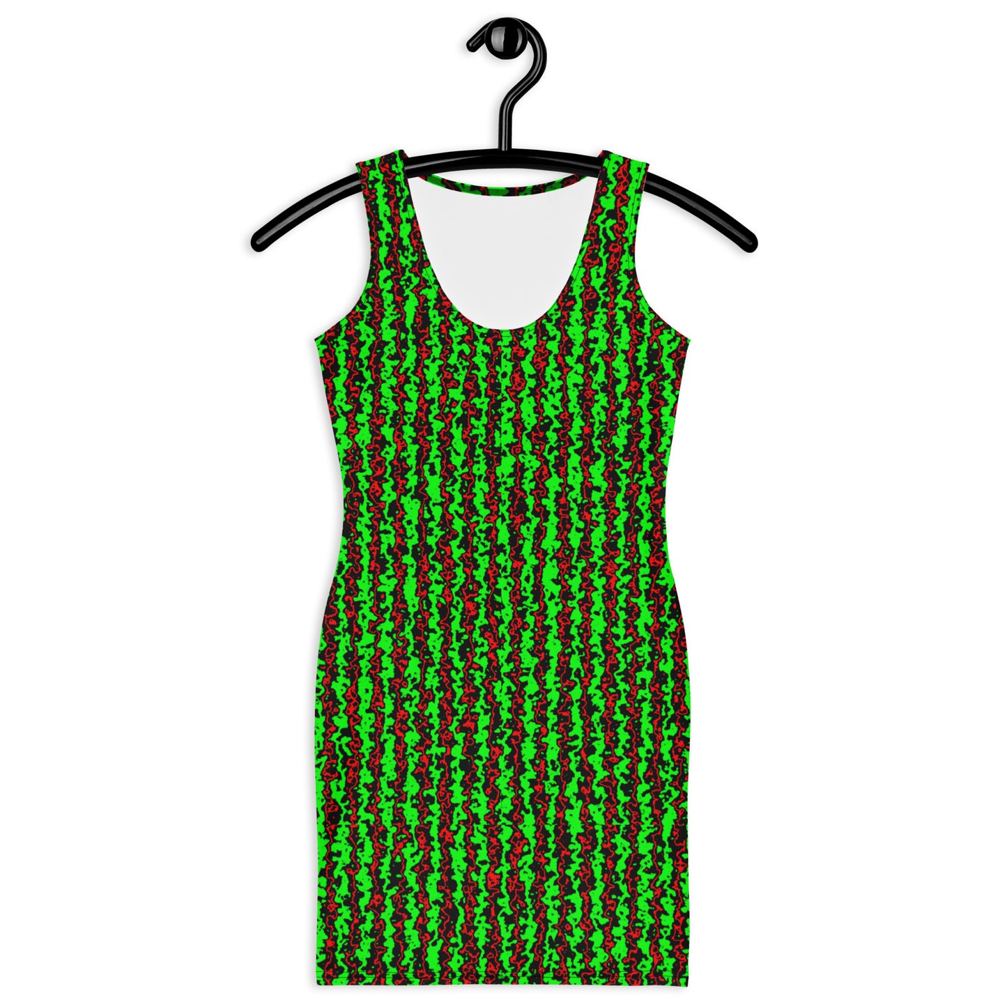 Color Noise Green & Red & Black Sublimation Cut & Sew Dress