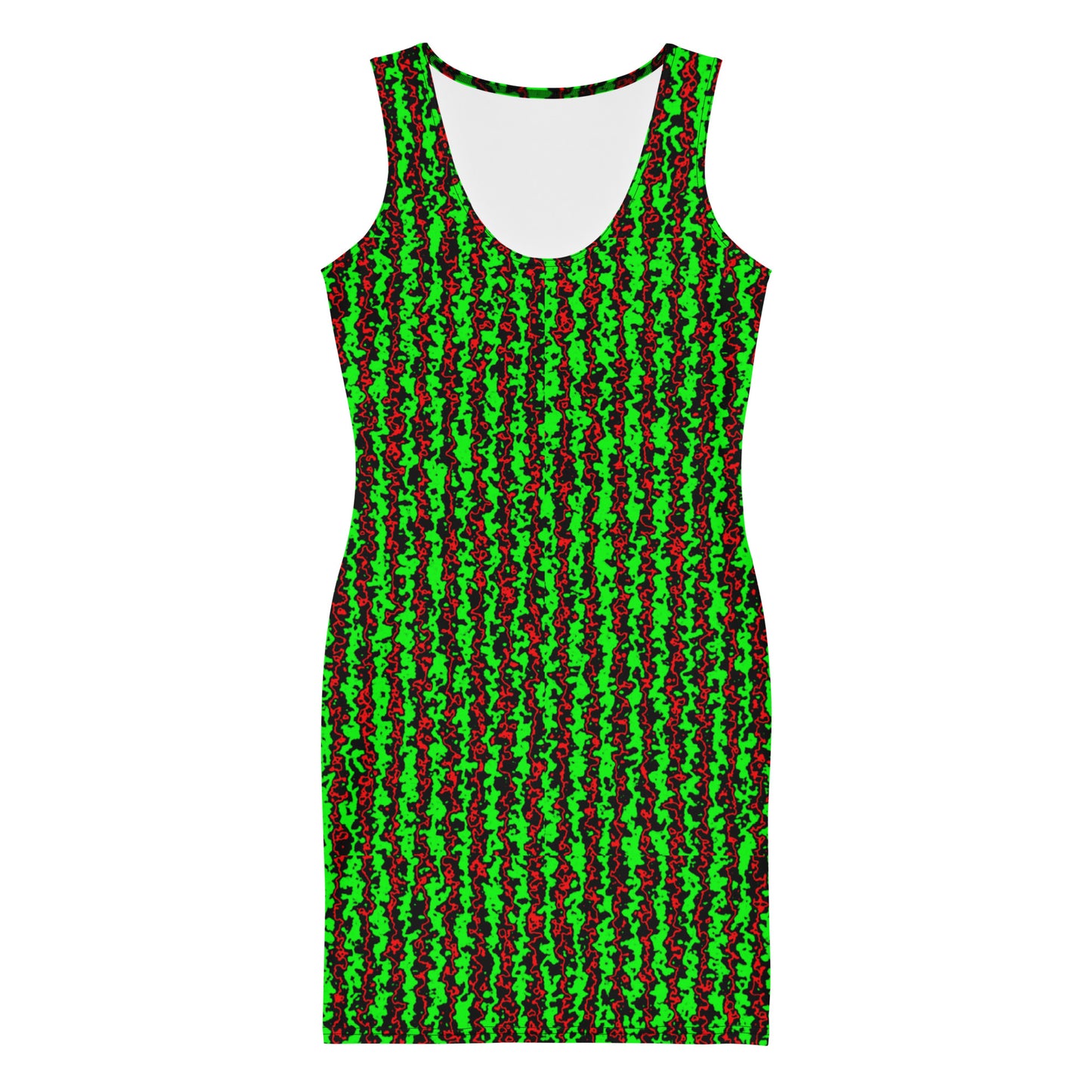 Color Noise Green & Red & Black Sublimation Cut & Sew Dress