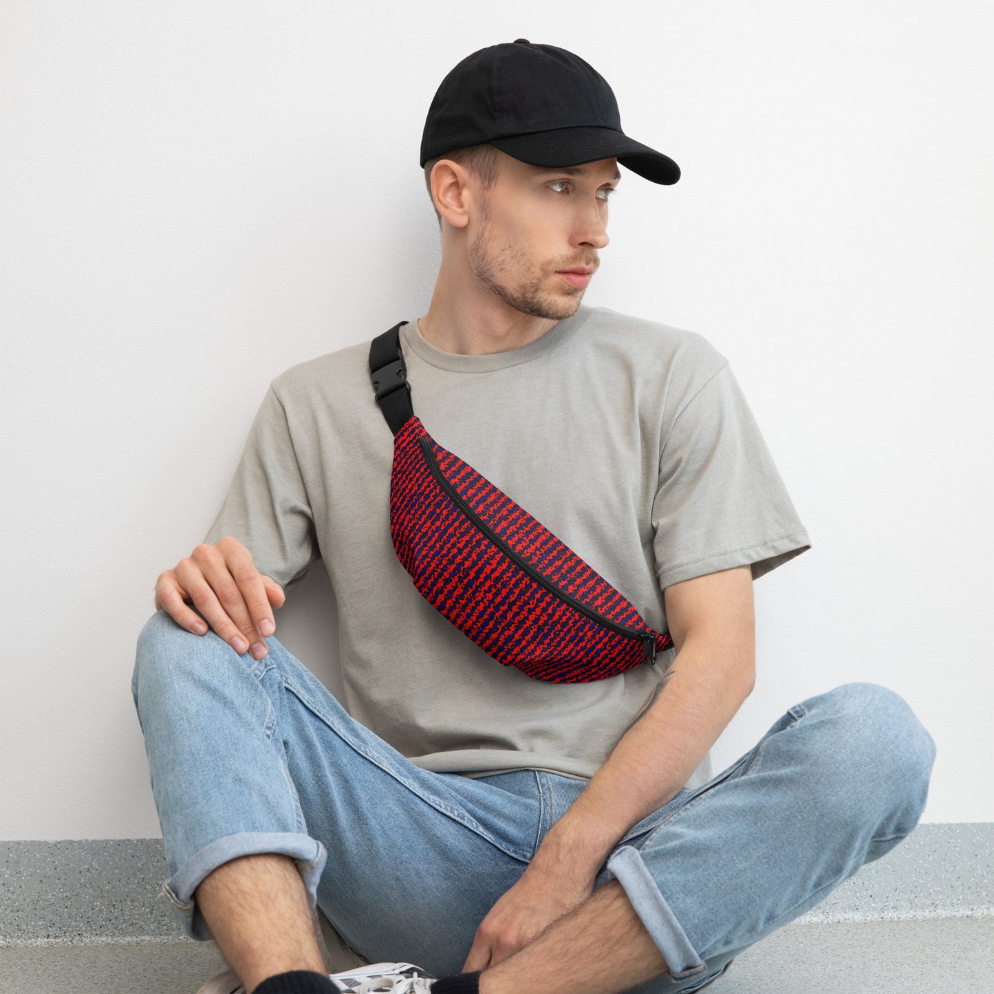 Color Noise Red & Blue & Black Fanny Pack