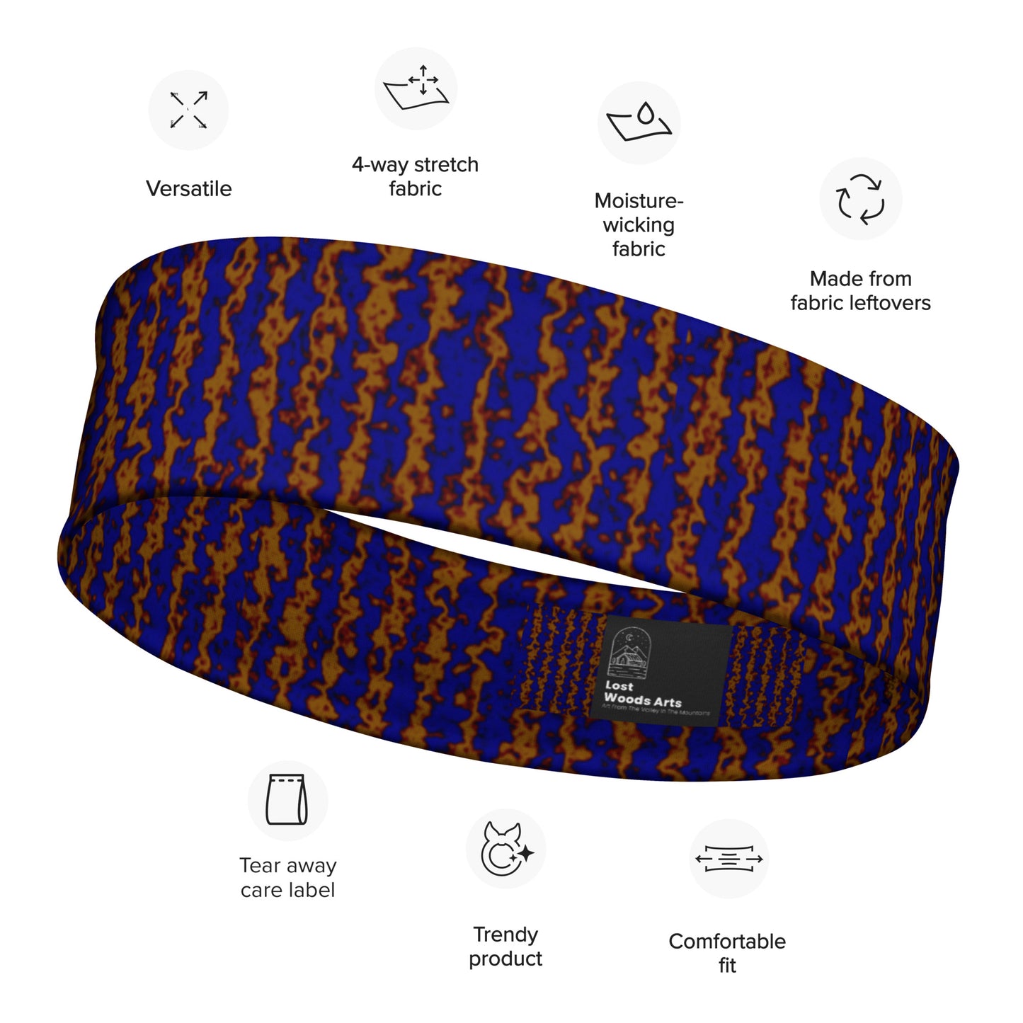 Color Noise Dark Blue Yellow Headband