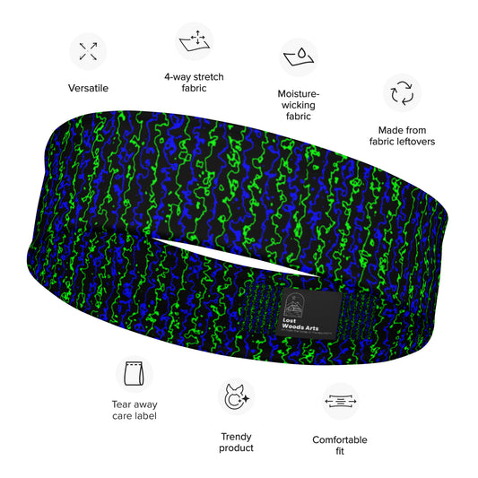 Color Noise Green & Blue & Black Headband