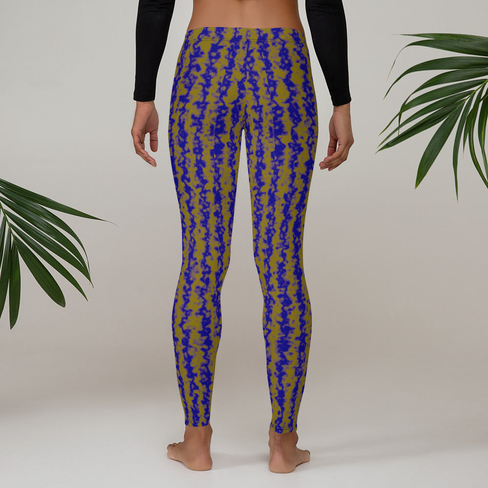 Color Noise Light Yellow & Blue Leggings