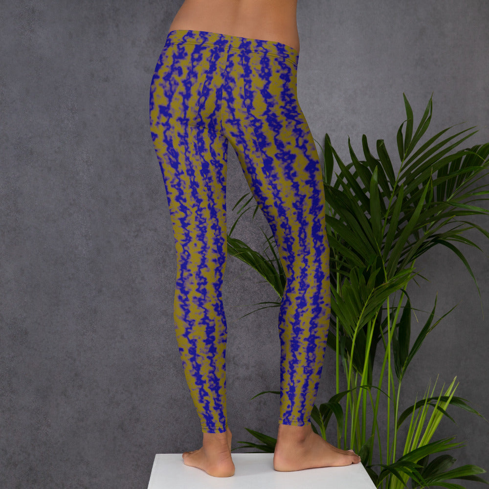 Color Noise Light Yellow & Blue Leggings