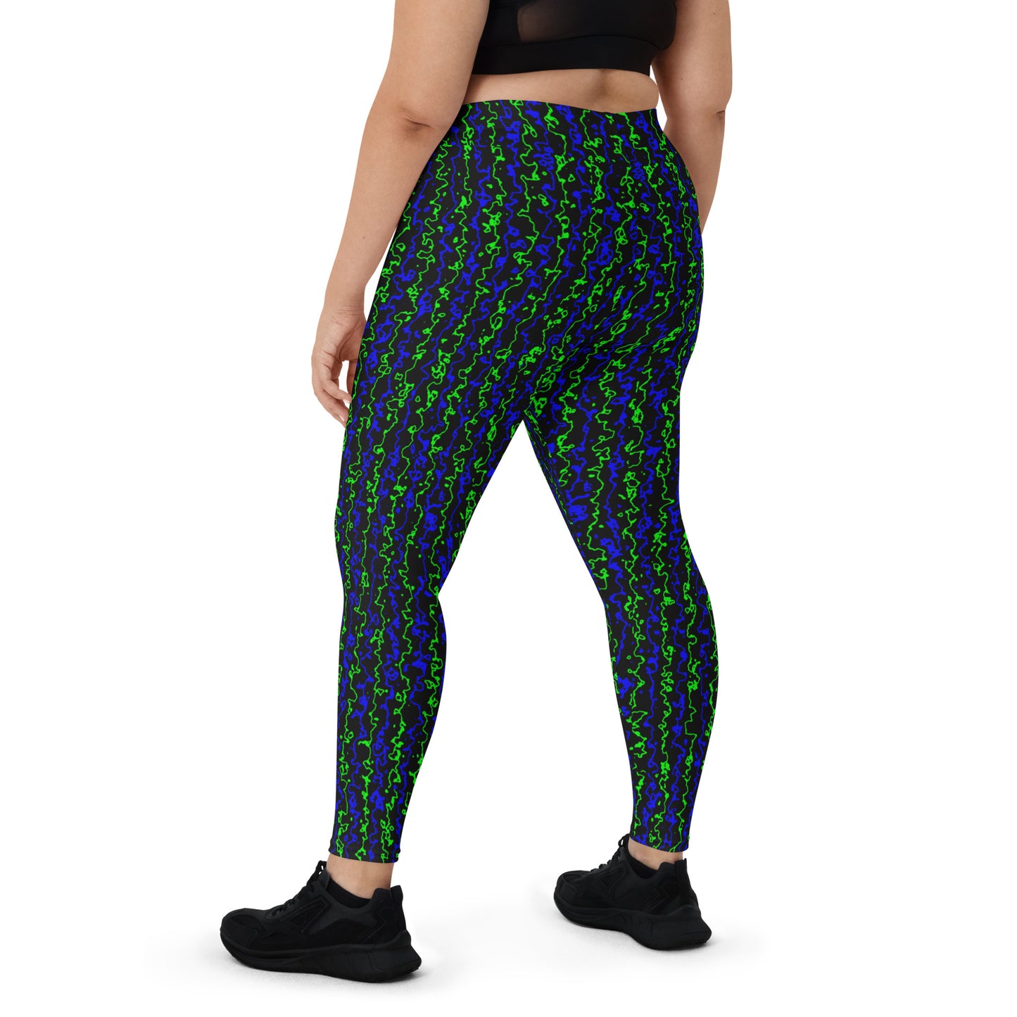 Color Noise Green & Blue & Black Leggings