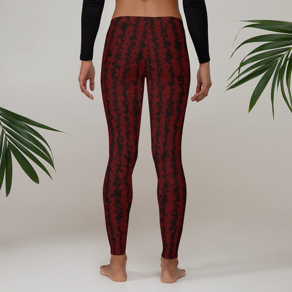 Color Noise Red & Black Leggings