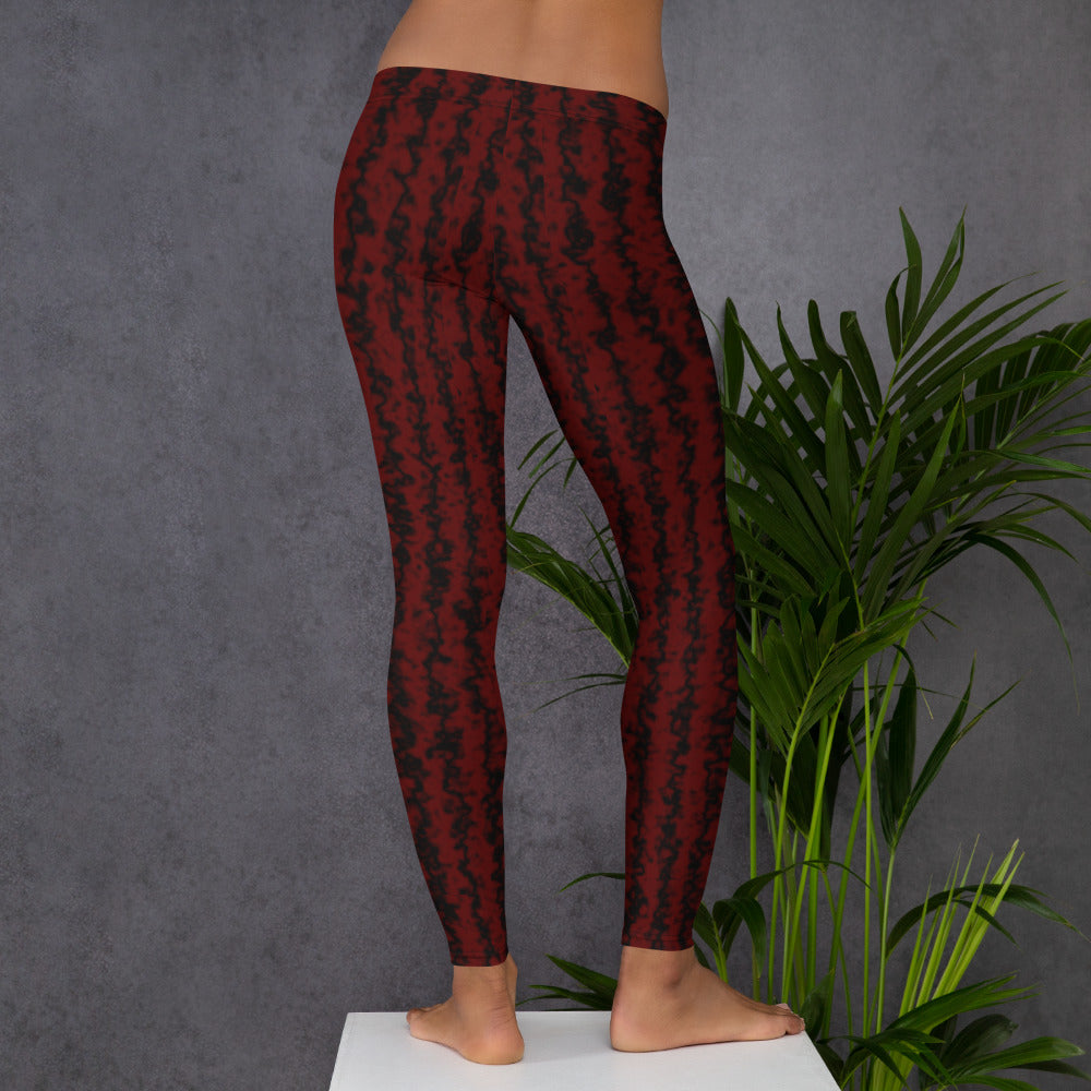 Color Noise Red & Black Leggings