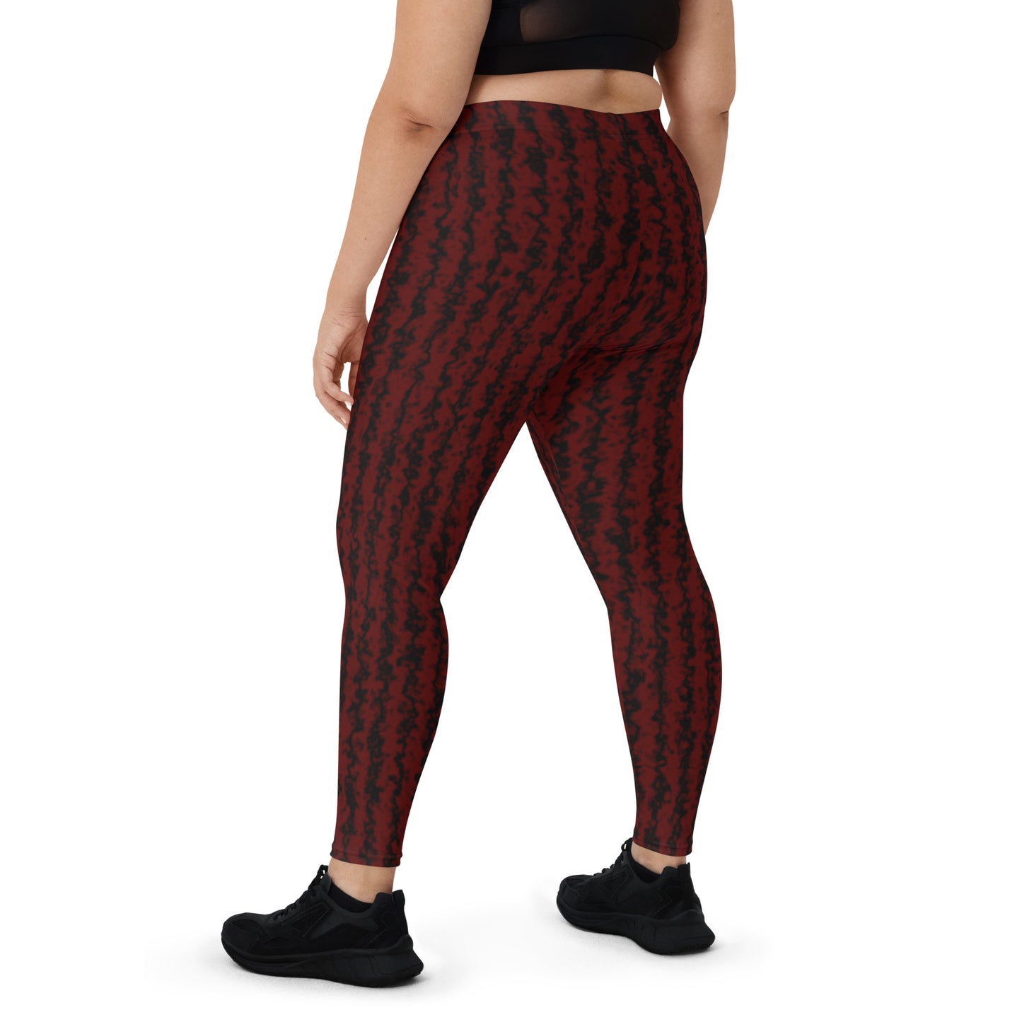 Color Noise Red & Black Leggings