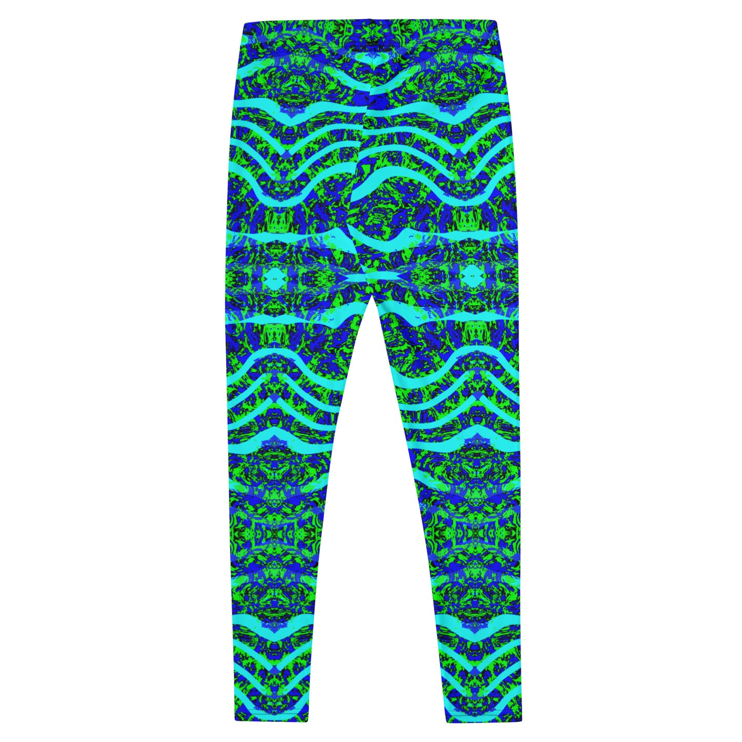 Green blue over top wave leggings